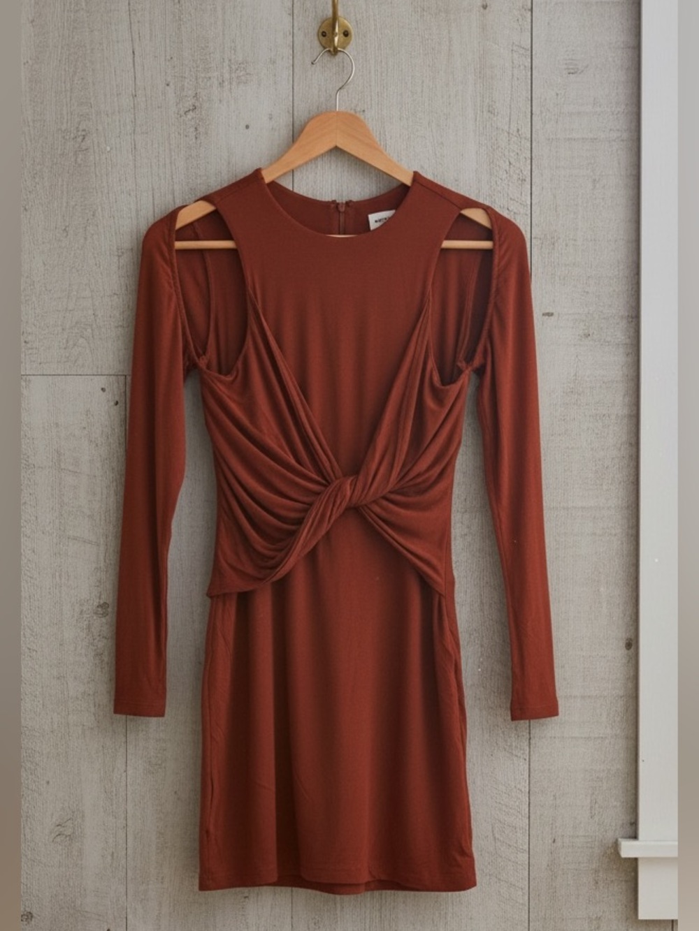Superdown Cold Shoulder Mini Dress  - Rust - Size S